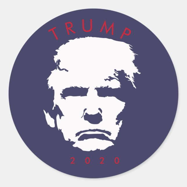 Sticker Rond Silhouette simple Trump 2020 (Devant)