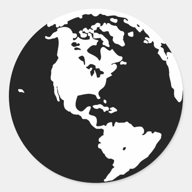 Sticker Rond Silhouette terrestre (Devant)