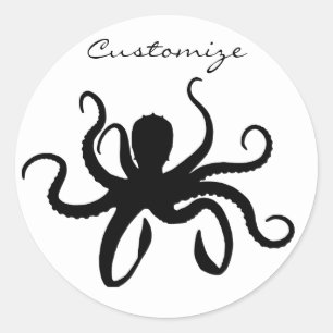 Sticker Rond Silhouette Thunder_Cove de poulpe