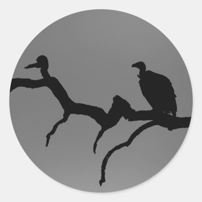 Sticker Rond Silhouette vautour (Devant)