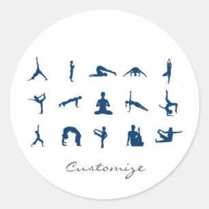 Sticker Rond Silhouette Yoga Pose Thunder_Cove