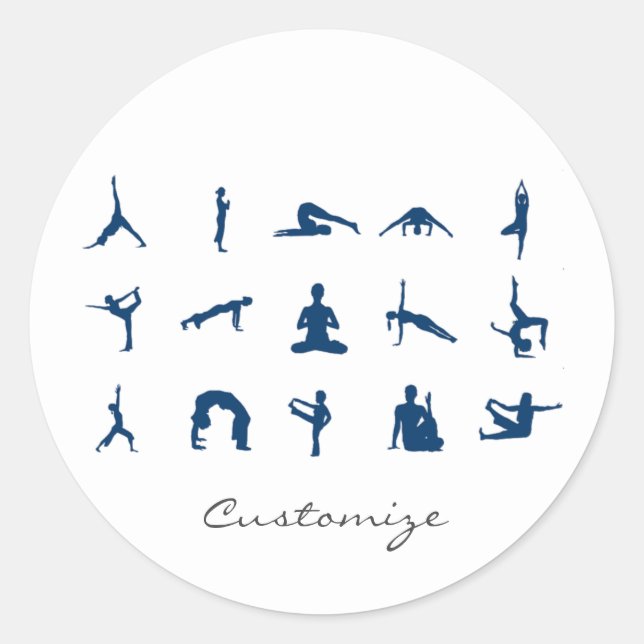 Sticker Rond Silhouette Yoga Pose Thunder_Cove (Devant)