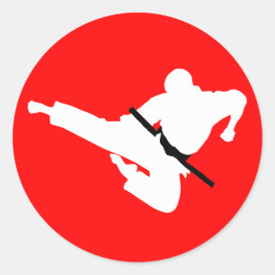 Sticker Rond silhouettes d'arts martiaux