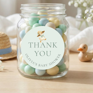 Sticker Rond Silly Goose Sage Remerciements Baby Shower