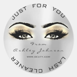 Sticker Rond Silver Beauty Browns Gold Lash Nettoyeur de maquil