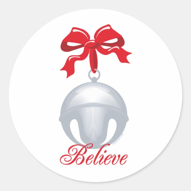 Sticker Rond Silver Bell Believe (Devant)