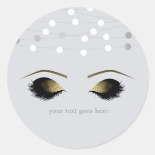 Sticker Rond Silver Blanc Glam Gold Maquillage Eyelashes Favori