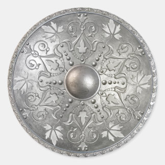 Sticker Rond Silver Shield 9
