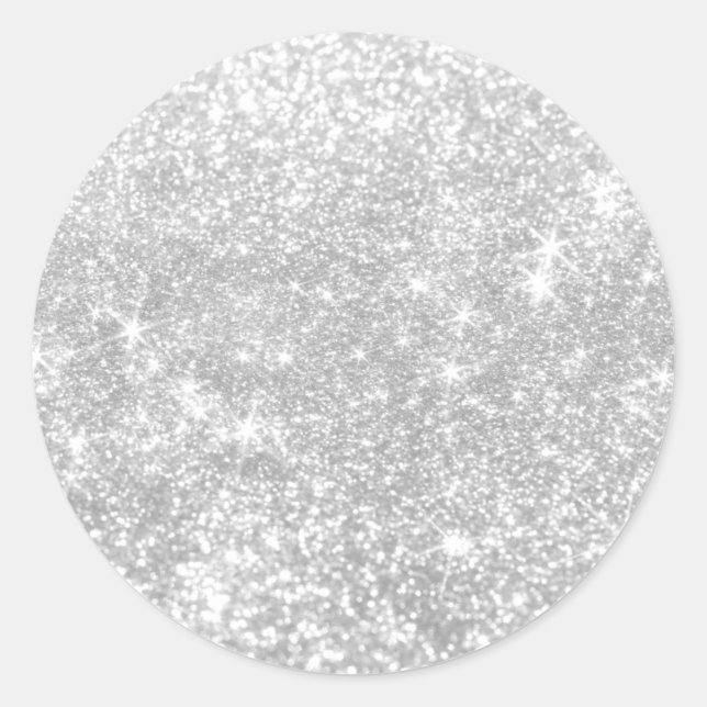 Sticker Rond Silver Shimmer Sparkt Personnalisé (Devant)