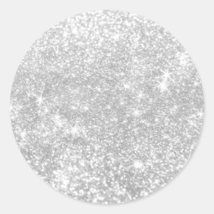 Sticker Rond Silver Shimmer Sparkt Personnalisé
