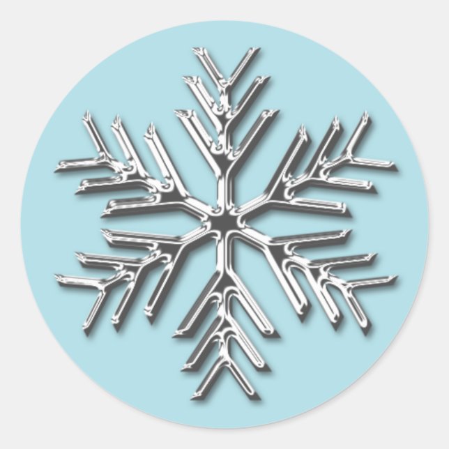 Sticker Rond Silver Snowflake Fête Noël Enveloppe Noël (Devant)