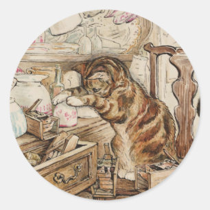 Sticker Rond Simpkin Chat Ménage Par Beatrix Potter