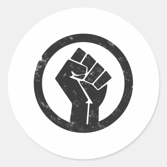 Sticker Rond Simple Black Life Matériau de protestation Power P (Devant)
