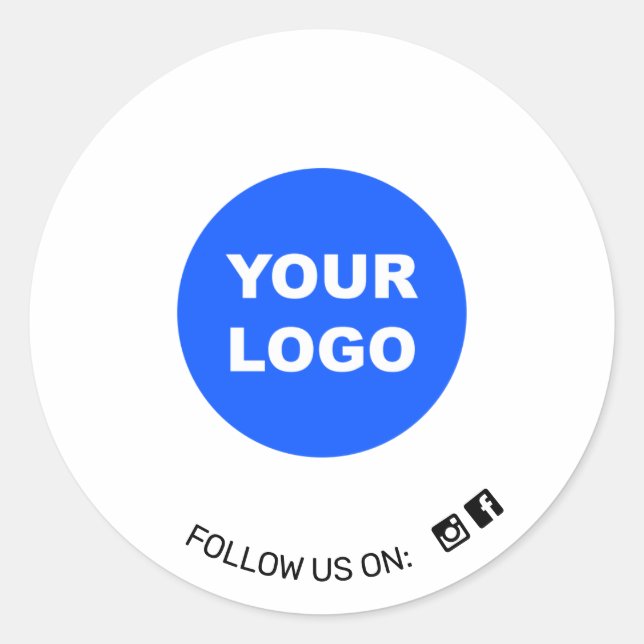 Sticker Rond Simple Blanc Ajouter Votre Logo Social Media Icon (Devant)