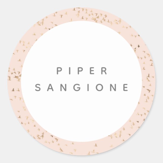 Sticker Rond Simple Blush Pink et Gold Professional Peach (Devant)