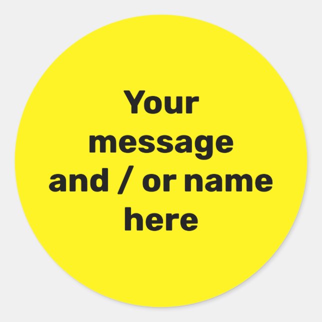 Sticker Rond Simple brillant Gras Jaune Moderne Vibrant (Devant)