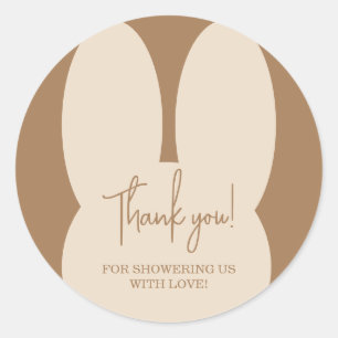 Sticker Rond Simple carte de remerciement pour baby shower lapi