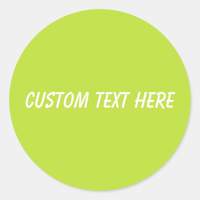 Sticker Rond Simple couleur solide clair acide vert citron (Devant)