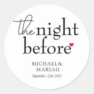 Sticker Rond Simple Élégant La Nuit Avant le Dîner de Répétitio