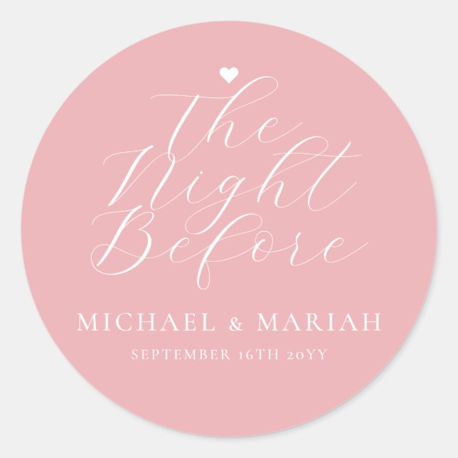 Sticker Rond Simple Élégant La Veille du Dîner de Répétition  (Devant)
