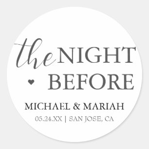 Sticker Rond Simple Élégant La Veille du Dîner de Répétition 