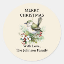 Simple élégant Noël Floral Bird