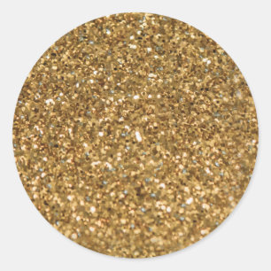 Sticker Rond Simple Faux Gold.