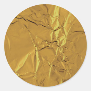 Sticker Rond Simple Faux Gold Foil.