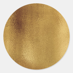Sticker Rond Simple Faux Gold Foil.