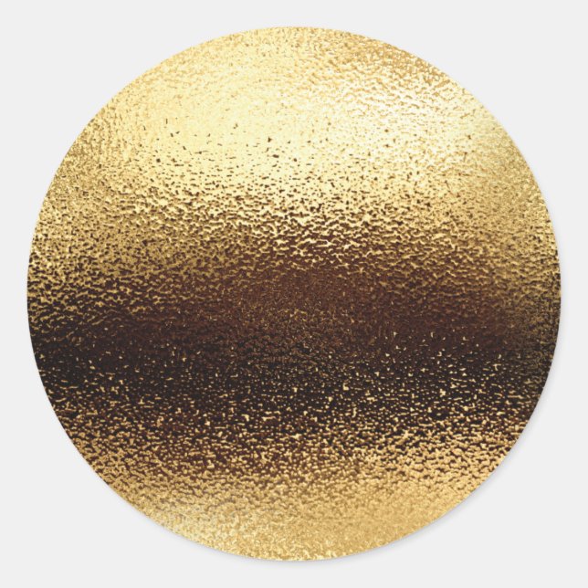 Sticker Rond Simple Faux Gold Foil. (Devant)