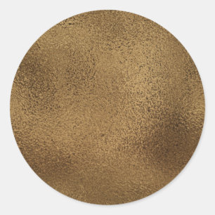 Sticker Rond Simple Faux Gold Foil.