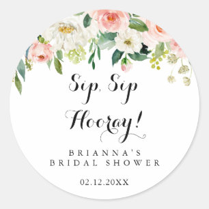 Sticker Rond Simple Fleurs Verts Sip Sip Hourra Enterrement de 