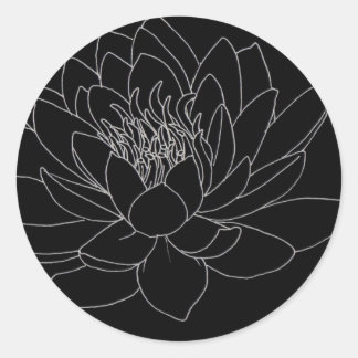 Sticker Rond Simple Floral - Beutiful Lotus