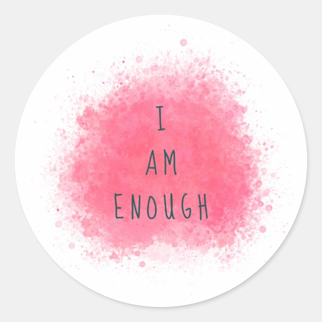 Sticker Rond Simple Inspiration Je Suis Suffisamment Citation D (Devant)