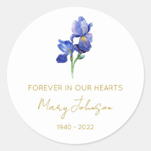 Sticker Rond Simple Iris Mémorial