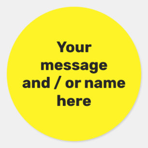 Sticker Rond Simple Jaune Clair Moderne Vibrant Gras