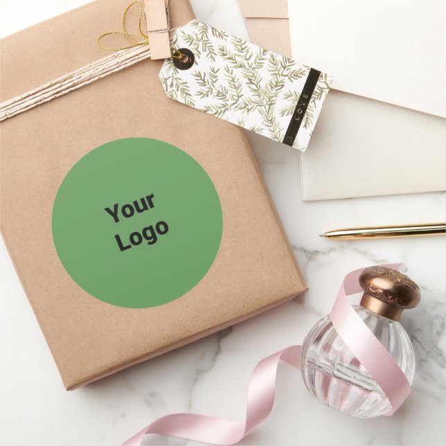 Sticker Rond Simple logo personnalisé minimal élégant ici entre (Cadeaux)