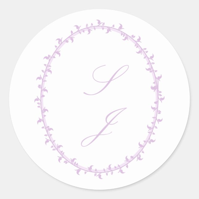 Sticker Rond Simple mariage floral lavande (Devant)