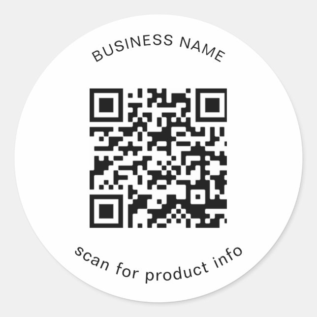 Sticker Rond Simple marketing marketing QR Code entreprise (Devant)