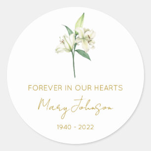 Sticker Rond Simple Mémorial Lily