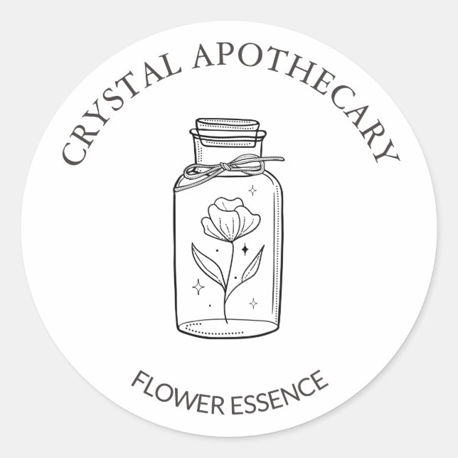 Sticker Rond Simple mignonne Apothecary Flower Essence (Devant)