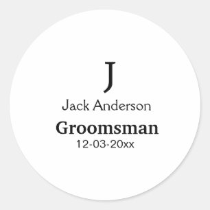 Sticker Rond SIMPLE MINIMAL ajoutez votre nom cadeau personnali