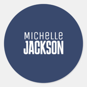 Sticker Rond Simple minimaliste Moderne Votre Nom Message