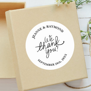 Sticker Rond Simple Minimaliste Nous Merci Mariage Faveur