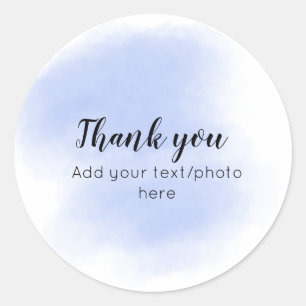 Sticker Rond simple minimum ajouter votre photo texte merci eau