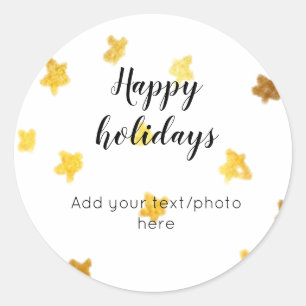 Sticker Rond simple minimum ajouter votre texte photo heureux v