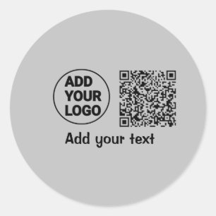 Sticker Rond Simple minimum q r code ajouter logo code d'analys