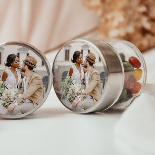 Sticker Rond Simple Moderne Bohème   Photo de mariage