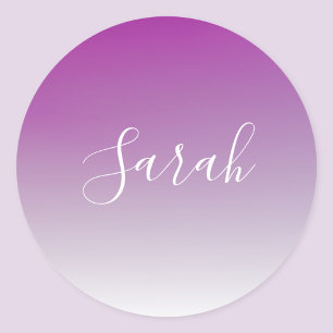 Sticker Rond Simple Moderne Minimaliste Dégradé Ombre Violet