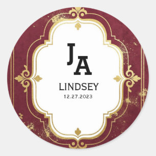 Sticker Rond Simple Moderne Minimaliste Mariage Classique Rond